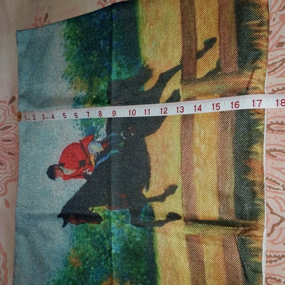 Jump Horse Pillow Cover English Saddle Fox Hunting Horse Show Farmhouse Ranch - Picture 9 of 10